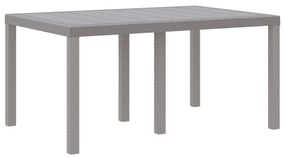 5 Részes Kerti Étkezőszett Párnákkal Világosszürke Poly Rattan