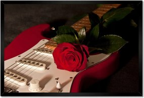 Poszterek keretben 60x40 Piros evező Gitár