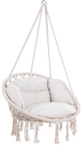 BOHO függőszék párnával, Ø61cm, bézs Jurhan