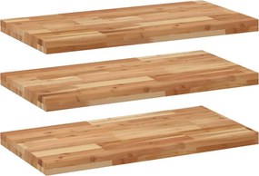 vidaXL 3 db olajbevonatú tömör akácfa függőpolc 80 x 40 x 4 cm