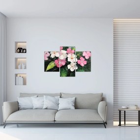 Kép - Rózsaszín és fehér virágok (90x60 cm)