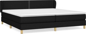 vidaXL fekete szövet rugós ágy matraccal 200 x 200 cm