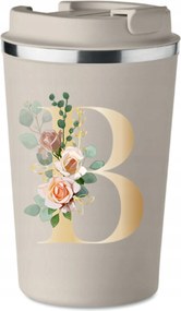 Prémium thermo bögre bézs B betűvel monogram Beáta KT_143_b