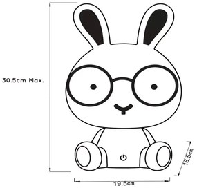 Lucide 71591/03/66 - LED Dimmelhető asztali lámpa DODO LED/3W/230V nyúl