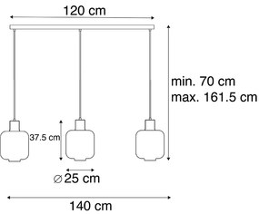 Design lógólámpa fekete füstüveggel 3-lámpás 161,5 cm - Qara