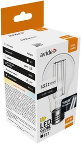 Avide LED White Filament Globe 10.5W E27 NW 4000K