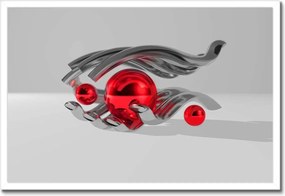 Poszterek keretben 60x40 Piros gömbök a kézben