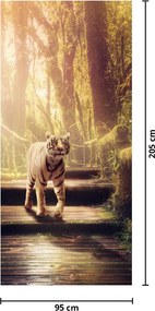 Fotótapéta ajtóra - Tigris a dzsungelben (95x205cm)