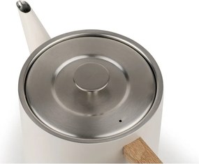 Elefántcsont színű rozsdamentes acél teáskanna szűrővel 1,1 l Duet Narvik – Bredemeijer