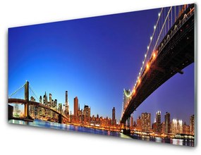 Üvegkép Bridge City Architecture 125x50 cm