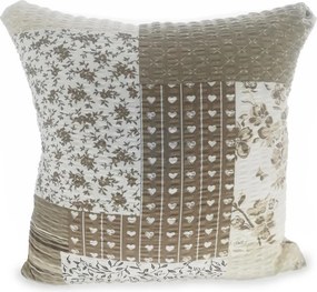 Fakéreg párnahuzat 50x60 bézs patchwork szív pillangók virágok