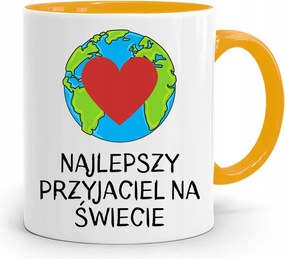 Sárga Bögre Barátnak A Világ Legjobbja fényképes nyomattal