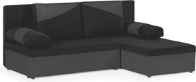 ROLO Kinyitható sarokkanapé Fekete/szürke