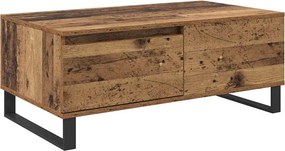 vidaXL Dohányzóasztal fiókkal Öreg fa 90 x 50 x 36,5 cm Faanyag