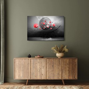 Piros absztrakt gömbök képe (90x60 cm)