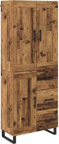 vidaXL Magasfiú fiókkal Öreg fa 69,5 x 34 x 180 cm Faanyag