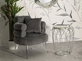 Fotel ezüstös plusz párnával 78x68x85cm