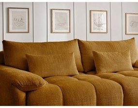 Mustársárga zsenília kanapé 264 cm Ivane – Bobochic Paris