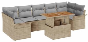 vidaXL Kerti Kanapé Szett párnával 8 pcs bézs és világosszürke
