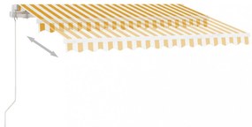 sárga-fehér kézzel kihúzható póznás napellenző 300 x 250 cm