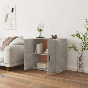 betonszürke szerelt fa tálalószekrény 80x33x70 cm
