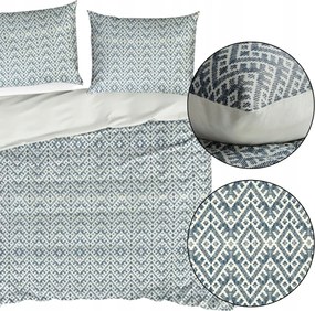 Pamut Ágyneműhuzat Garnitúra Szatén szett sötétkék-krém 220x200 cm