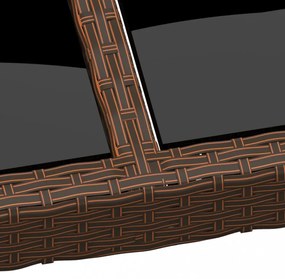barna üveglapos kerti asztal 200 x 150 x 75 cm