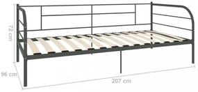 szürke fém kanapéágy-keret 90 x 200 cm