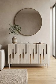 Ece 120 - White, Travertine, Silver