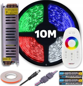 Rgb Led szalag szett színes hideg fehér távirányítóval és tápegységgel 10M 12V