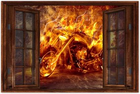 Poszterek 120x80 Chopper a tűzben