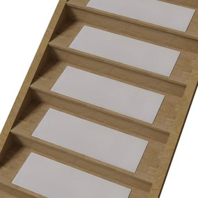 Krémszínű pamut lépcsőszőnyeg szett 16 db-os 25x65 cm Ekru – Vitaus
