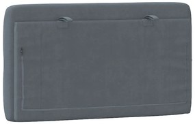 sötétszürke bársony fejtámla párna 80 cm