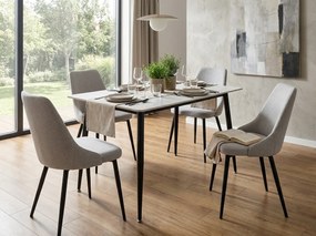 Étkezőasztal RION 130x70 cm kerámia lappal, fehér márvány