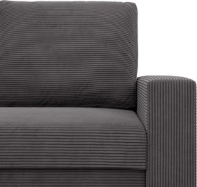 Zeus kanapéágy, kordbársony, bonell töltet, egyenes kartámasz, szürke