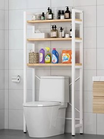 Polcállvány WC fölé, tölgy natural/fehér, BALRAM