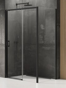 New Trendy Prime Black zuhanykabin 130x80 cm négyszögletes fekete félmatt/átlátszó üveg K-1317