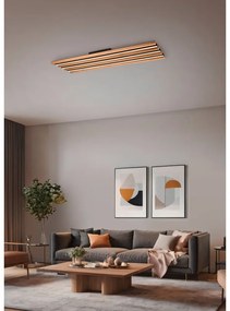 Fekete-natúr színű LED dimmelhető mennyezeti lámpa 6x114 cm Fontana – Trio