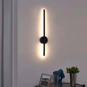 Modern fekete fali lámpa 60 cm LED-del - Clockwise