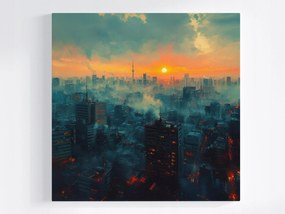 Poszter Város Panoráma Tokió Skytree Este Nyugat 40x40