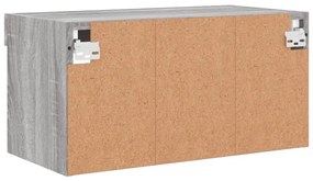 szürke sonoma színű TV-szekrény LED-világítással 60x30x30 cm