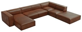 Konyakbarna bőr sarokkanapé (jobb oldali) Madame – Windsor &amp; Co Sofas