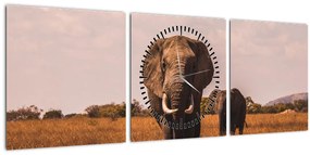Kép - Az elefánt érkezése (órával) (90x30 cm)