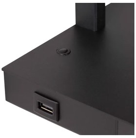 Lucide 30295/01/30 - Dimmelhető asztali lámpa GREGORY 1xE27/60W/230V USB fekete