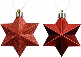 Hungarocell csillag gömbök piros fényes/matt/csillámos 9cm 12db