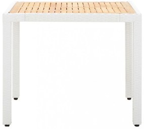 5 részes kültéri fehér polyrattan étkezőgarnitúra