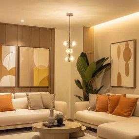 Brilagi - LED Csillár zsinóron MILLA 6xG9/3W/230V fényezett króm/arany