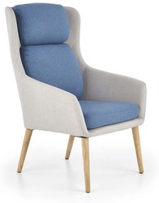 PURIO pihenő fotel, világos szürke / kék