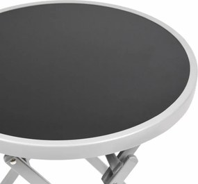 Kerti bisztróasztal összecsukható Ø 45 cm feketére színezett