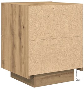 Éjjeli szekrények LED világítással 2 db Kézműves tölgy 45x40x55 cm